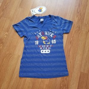 Creative Apparel Blue Striped KU tee